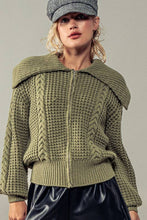 Load image into Gallery viewer, Nautical Knit Zip Up Jacket: RUST / S-2/M-2/L-2
