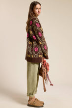 Load image into Gallery viewer, Mimosa - Retro Floral Print Fuzzy Knit Cardigan
