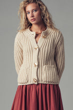 Load image into Gallery viewer, Urban Daizy - Chunky Gold Button Ribbed Knit Cardigan
