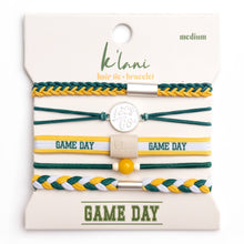 Load image into Gallery viewer, K'lani hair tie bracelets - "Game Day" Green &amp; Yellow Hair Tie Bracelets
