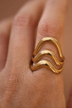 Load image into Gallery viewer, Mia Accessories - 18K Gold Plated Waterproof Stainless Steel Ring - 7855
