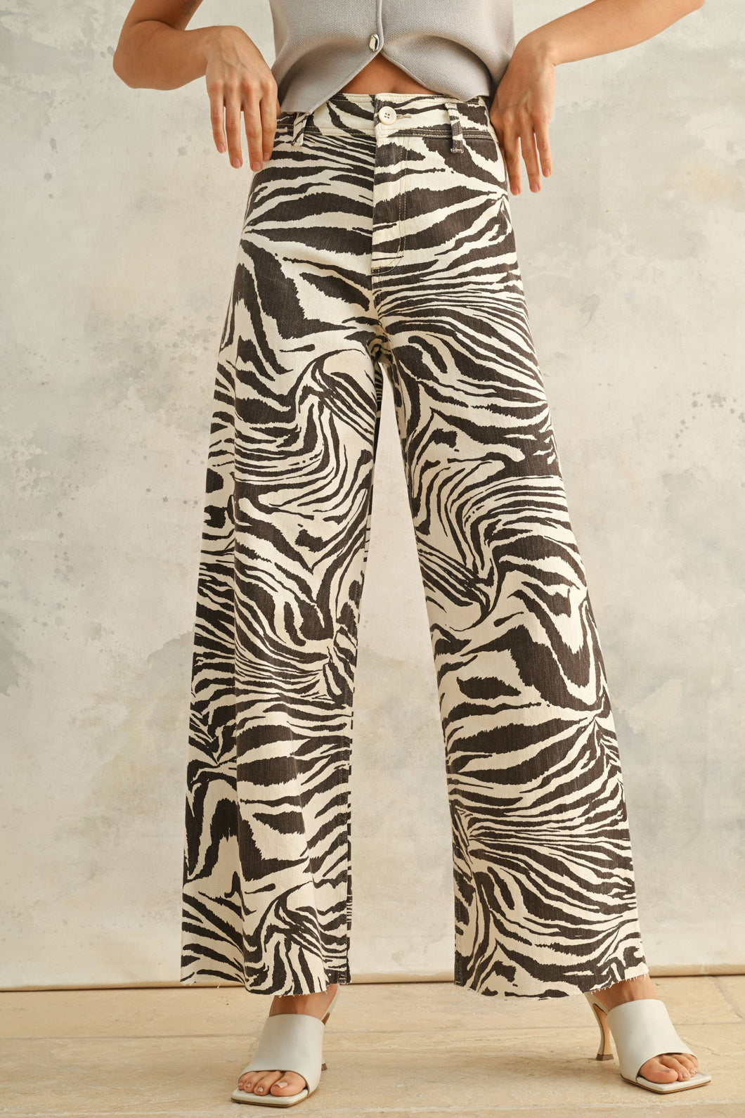 MIOU MUSE - P5255   ZEBRA PRINT STRETCH PANTS