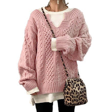 Load image into Gallery viewer, EmberLoom - Women Cable Knit Sweater Casual Ribbed Pattern Knit Top
