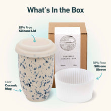 Load image into Gallery viewer, Nova Ceramics Travel Mugs - Orchid Ceramic Travel Mug – 12oz with Lid &amp; Sleeve
