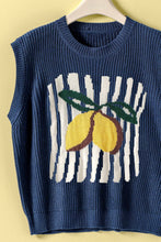 Load image into Gallery viewer, Urban Daizy - Lemon Graphic Knit Vest Citrus Print
