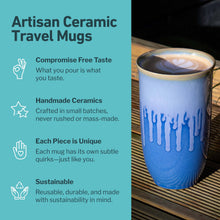 Load image into Gallery viewer, Nova Ceramics Travel Mugs - Neptune Ceramic Travel Mug – 16oz with Lid &amp; Sleeve
