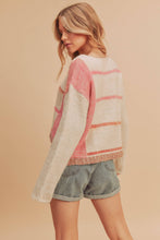 Load image into Gallery viewer, Mona Knit Stripe Pullover Sweater: White/Pink / S / Knit
