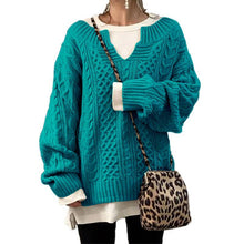 Load image into Gallery viewer, EmberLoom - Women Cable Knit Sweater Casual Ribbed Pattern Knit Top
