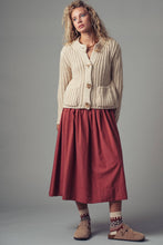 Load image into Gallery viewer, Urban Daizy - Chunky Gold Button Ribbed Knit Cardigan
