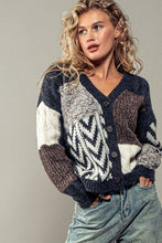 Load image into Gallery viewer, Urban Daizy - Patchwork Cable Knit V Neck Cardigan
