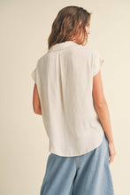 Load image into Gallery viewer, MIOU MUSE - MMT1194   BUTTON DOWN CAP SLEEVE SHIRTS
