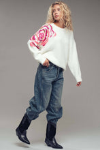 Load image into Gallery viewer, Urban Daizy - Sequin Floral Fuzzy Knit Sweater
