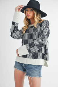 Catalina Sweater: Black/Milk / Contemporary / S