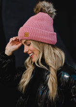 Load image into Gallery viewer, Pink Cable Knit Pom Hat
