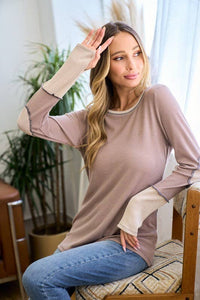 LMT3426-Sweet creature thermo top: MOCHA / S