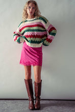 Load image into Gallery viewer, Urban Daizy - Chunky Holiday Stripe Sweater – Bold Multicolor Knit
