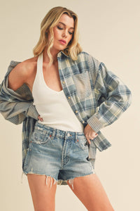 8376EN Kambrie Plaid Shirt: Blue Multi / Contemporary / L