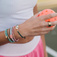 Load image into Gallery viewer, K'lani hair tie bracelets - "Rally" Pickleball with Pink &amp; Green Hair Tie Bracelets
