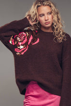 Load image into Gallery viewer, Urban Daizy - Sequin Floral Fuzzy Knit Sweater
