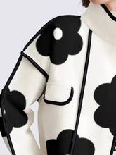 Load image into Gallery viewer, UZ Wholesale Store - Contrast Color Flower Print Long Sleeves Loose Coat
