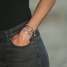 Load image into Gallery viewer, K'lani hair tie bracelets - "Ember" Tortoise Shell Ring Charm with gold, browns and neutrals.
