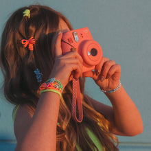 Load image into Gallery viewer, K'lani hair tie bracelets - "Glow" Neon with Silver Accents Hair Tie Bracelets
