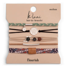 Load image into Gallery viewer, K'lani hair tie bracelets - "Flourish" Natural Butterfly Hair Tie Bracelets
