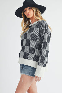 Catalina Sweater: Black/Milk / Contemporary / S