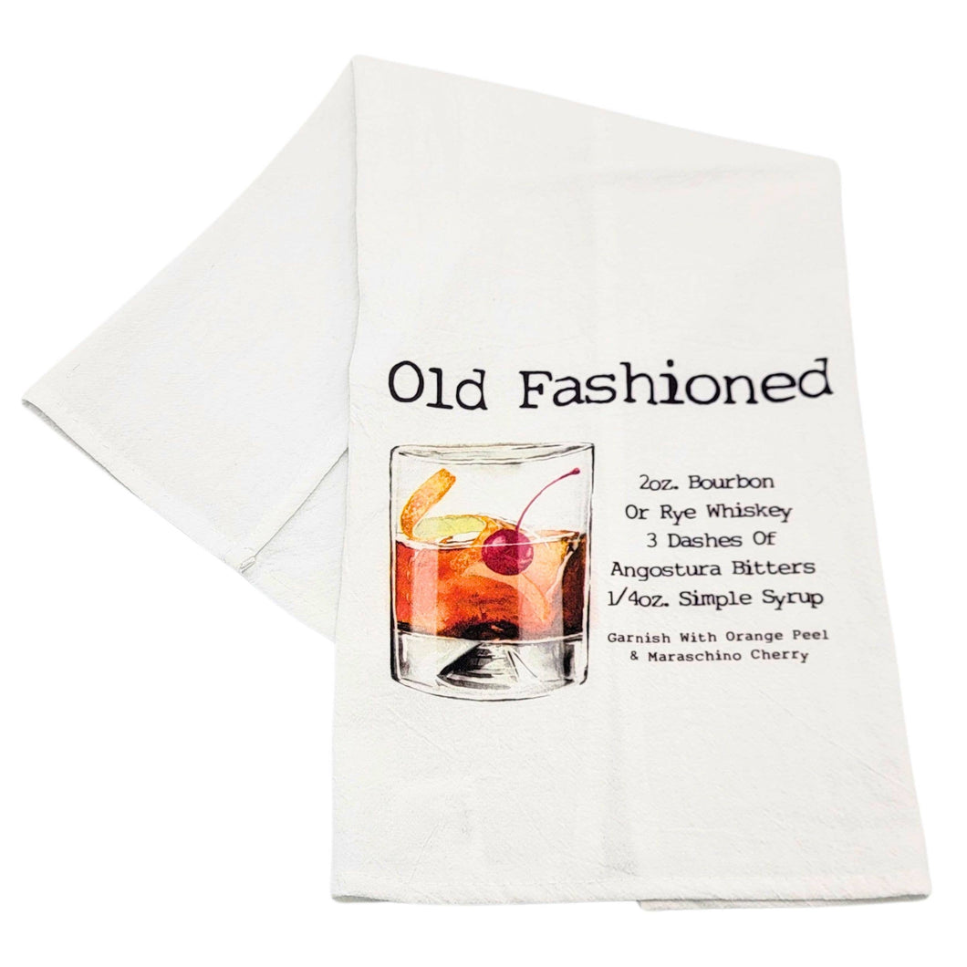 Driftless Studios - Old Fashioned Cocktail Bar Towel - Driftless Tea Towels