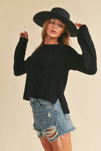397CK Adela Sweater: L / Knit / Charcoal