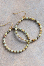 Load image into Gallery viewer, Mia Accessories - Natural Stone Beaded Circle Drop Earrings - 6115
