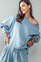Load image into Gallery viewer, ORGANIC PIGMENT WASHED SWEATSHIRT TOP: CHARCOAL / S-2/M-2/L-2
