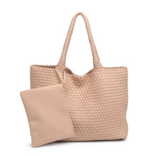 Load image into Gallery viewer, Moda Luxe - Solana Woven Vegan Leather Tote
