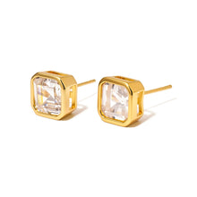 Load image into Gallery viewer, Pretty Simple - Bezel Diamond Stud Earrings - WATERPROOF
