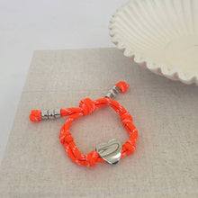Load image into Gallery viewer, Pretty Simple - Knotty Cord Heart Bracelet - WATERPROOF
