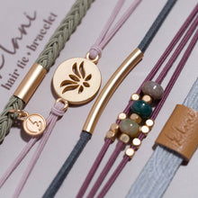 Load image into Gallery viewer, K'lani hair tie bracelets - "Breathe" Lotus Flower Earthy Tones Hair Tie Bracelets
