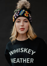 Load image into Gallery viewer, Luxe Green Camo w/ Floral Pattern Cuff Pom Hat
