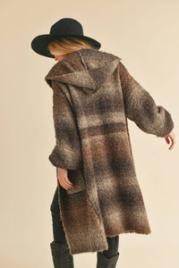 Nelsi Cardigan: Brown Multi / M / Knit