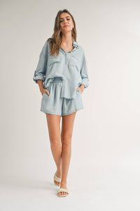 MIOU MUSE - T3360ST   TEXTURED STRIPE PATTERN KNITTED TOP