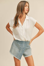 Load image into Gallery viewer, MIOU MUSE - MMT1194   BUTTON DOWN CAP SLEEVE SHIRTS
