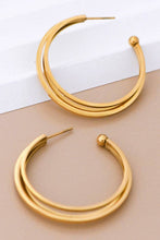 Load image into Gallery viewer, Mia Accessories - 18K Gold PVD Plated Waterproof Stainless Steel Hoop Earrings - 7132
