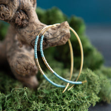 Load image into Gallery viewer, Lenny &amp; Eva - Norah Earrings-Turquoise | Beaded Threader Hoops
