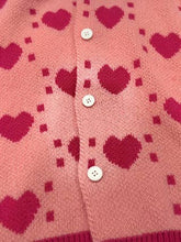 Load image into Gallery viewer, EmberLoom - Valentine Day Heart Crochet Color Block Cardigan
