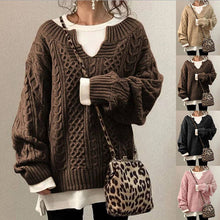 Load image into Gallery viewer, EmberLoom - Women Cable Knit Sweater Casual Ribbed Pattern Knit Top
