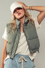 Load image into Gallery viewer, Haven Puffer Vest: OLIVE / S-2/M-2/L-2
