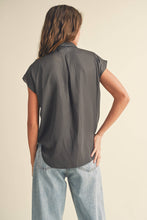 Load image into Gallery viewer, MIOU MUSE - MMT1194   BUTTON DOWN CAP SLEEVE SHIRTS
