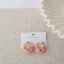 Load image into Gallery viewer, Pretty Simple - Frenchie Resin Hoop Earrings - WATERPROOF

