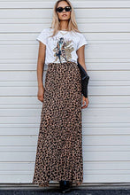 Load image into Gallery viewer, LEOPARD ANIMAL PRINT PLEATED MIDI SKIRT: LEOPARD / S-2/M-2/L-2
