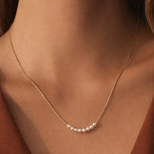 Load image into Gallery viewer, Mia Accessories - 18K Gold PVD Plated Waterproof Stainless Steel Pearl Necklace - 6776
