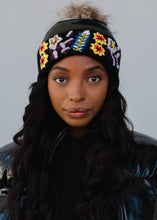 Load image into Gallery viewer, Luxe Green Camo w/ Floral Pattern Cuff Pom Hat
